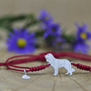 Polski Spaniel myśliwski - bransoletka z psem, srebro 925