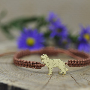Polski Spaniel myśliwski - bransoletka z psem, srebro pozłacane