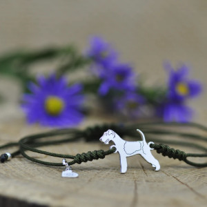Foksterrier - bransoletka z psem, srebro 925
