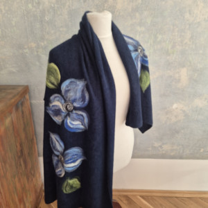 Komin wełniany merino granat