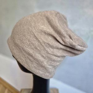 Czapka beżowa dzianina wełniana