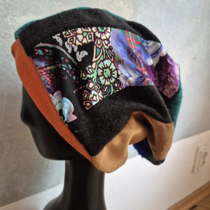 Czapka patchworkowa na podszewce