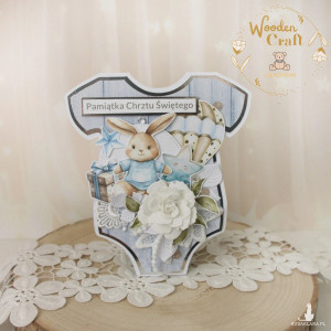 Kartka body na chrzest, roczek, narodziny "CuteBabyBoy" GOTOWA