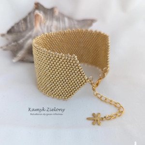 Szeroka bransoletka Starlight z ważką - wykończenia ze stali szlachetnej