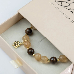 Bransoletka z Kamieni Naturalnych Cytryn i Bronzyt