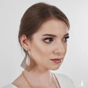 Ażurowe kolczyki w kształcie rombów Filipa c991