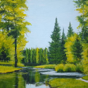 OBRAZ RĘCZNIE MALOWANY AKRYLOWY "ZIELONO MI" - 24x30cm