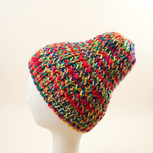 6917 Czapka Dzianinowa "Rainbow Confetti" - Idealna na Jesień/Zimę