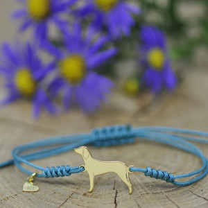 Gończy polski - bransoletka z psem, srebro pozłacane