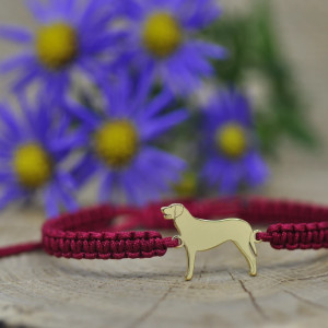 Ogar polski - bransoletka z psem, srebro pozłacane