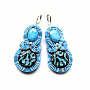 Blue Crystal  kolczyki sutaszowe