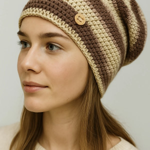 Kolorowa czapka wiosenna przejściowa cienka all season S/M