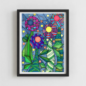 19. ROBO-KWIATKI - rysunek, plakat.