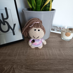 Szydełkowy brelok zawieszka miłośniczka kawy