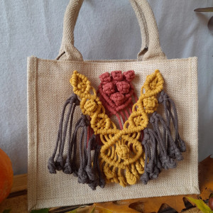 Boho torba inspirowana jesienią – idealna na książki, drobne zakupy lub w duchu eko, jako torba prezentowa