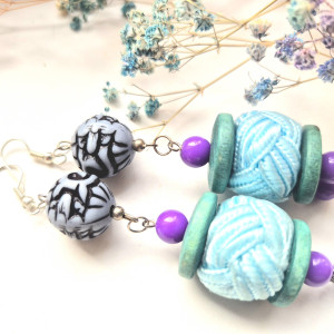 Kolczyki niebieskie boho