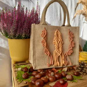 Boho torba inspirowana jesienią – idealna na książki, drobne zakupy lub w duchu eko, jako torba prezentowa