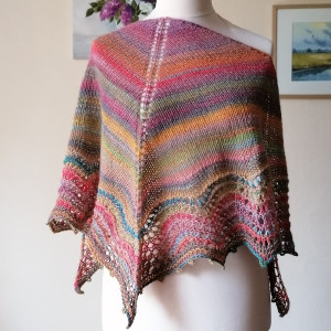 RĘCZNIE NA DRUTACH - Wiosenna podróż - miła, lekka chusta z bordiurą