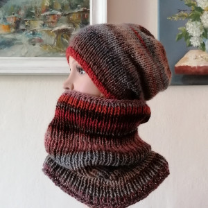 RĘCZNIE NA DRUTACH - Kasztanowiec - miły, ciepły komplet