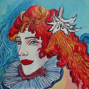 obraz ręcznie malowany kobieta z baśni