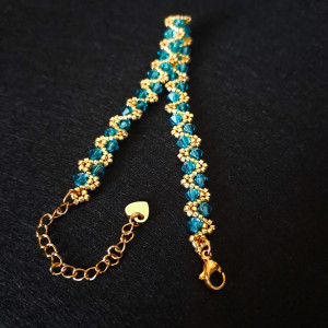 Bransoletka „Blue Zircon” - Biżuteria z Kryształków Preciosa i Koralików Miyuki
