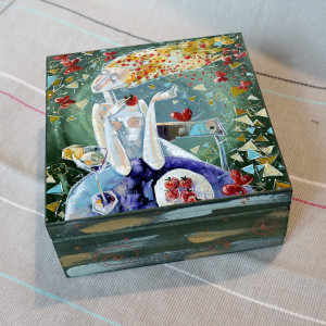 Szkatułka "Myśli kobiety" 16x16 cm