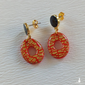 "Elektra I"- kolczyki z gliny polimerowej.