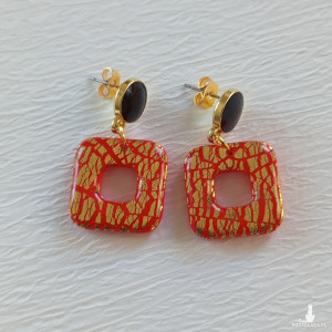 "Elektra II"- kolczyki z gliny polimerowej.