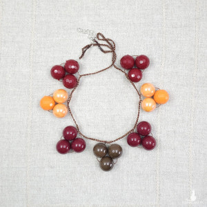 6943 Kolorowy Naszyjnik Geometryczny z Dużych Akrylowych Korali – Wzór Klastra