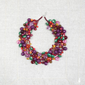 6940 Naszyjnik Wielokolorowy Kaskada Barw - Choker Maxi Kolia