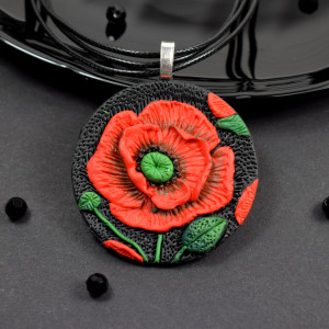 Naszyjnik "czerwony mak"