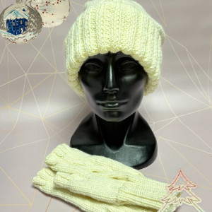 Czapka plus mitenki merino