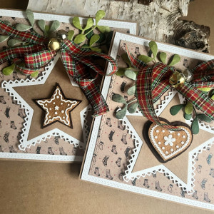 309,Boże Narodzenie - zestaw 2 kartek z pierniczkami