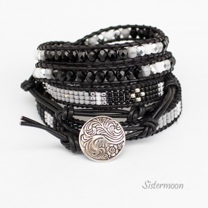 Black and White Bransoleta boho w stylu Chan Luu