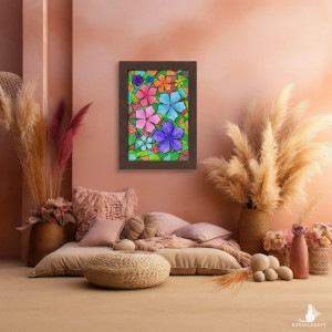 30. KOLOROWE KWIATY - rysunek, plakat.