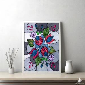 42. FOLK- rysunek, plakat.