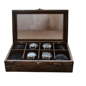 Pudełko na zegarki, bransoletki i łańcuszki, Drewniane na zegarki, bransoletki i łańcuszki