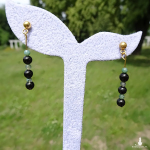 Kolczyki z kamieni Gagat Agat mszysty Rozpraszają napięcia