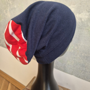 Czapka granatowo czerwona