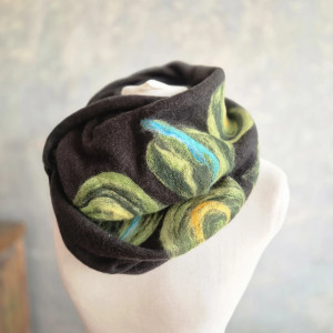 Komin wełniany merino czarny