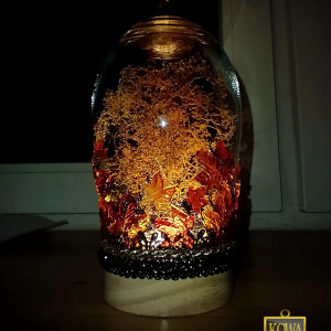 Jego "Liściastość" jesienny lampion ze szkła