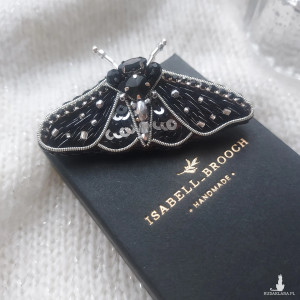 Letnia broszka ĆMA czarno-srebrna