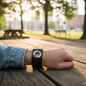 bv 186 Męska (ale nie koniecznie) bransoletka - skóra naturalna i stal – Wyrazisty Styl !