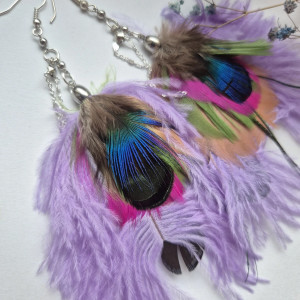 Kolczyki lekkie pióra Boho