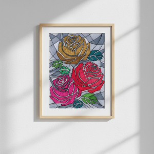 32. RÓŻE- rysunek, plakat.