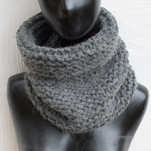 Ciepły komin tuba z alpaki Grafit