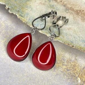 Kobiece klipsy w kształcie kropli e105/m51