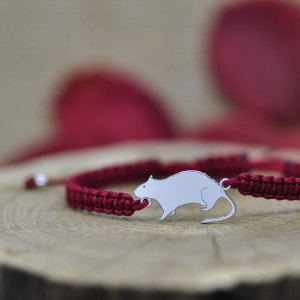 Szczur / Szczurek - bransoletka, srebro 925