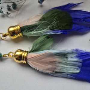 Klipsy pióra  długie lekkie Boho