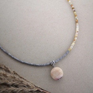 Naszyjnik z opalem żółtym